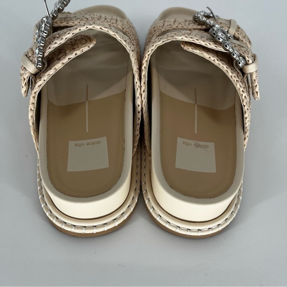 Dolce Vita Shauny Crystals Double Buckle Slide Sandals Beige - Size 6.5 - Picture 8 of 10